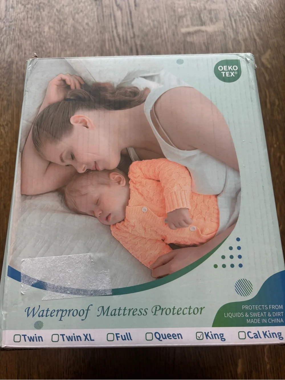 New in Box King Waterproof Mattress Protector Gray 18” Deep Pocket